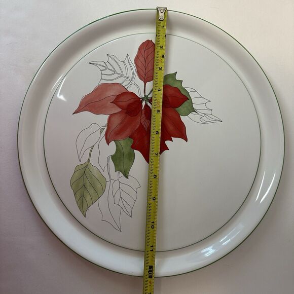 Block Bernarda Watercolors Red Poinsettia, Cake Plate, Goertzen, Serving platter - Picture 7 of 11